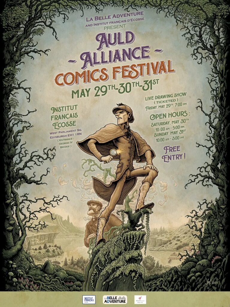 Auld Alliance Comics Festival 2026
29th, 30th & 31st May 2026
Institut Français d’Écosse West Parliament Square Edinburgh EH1 1RF