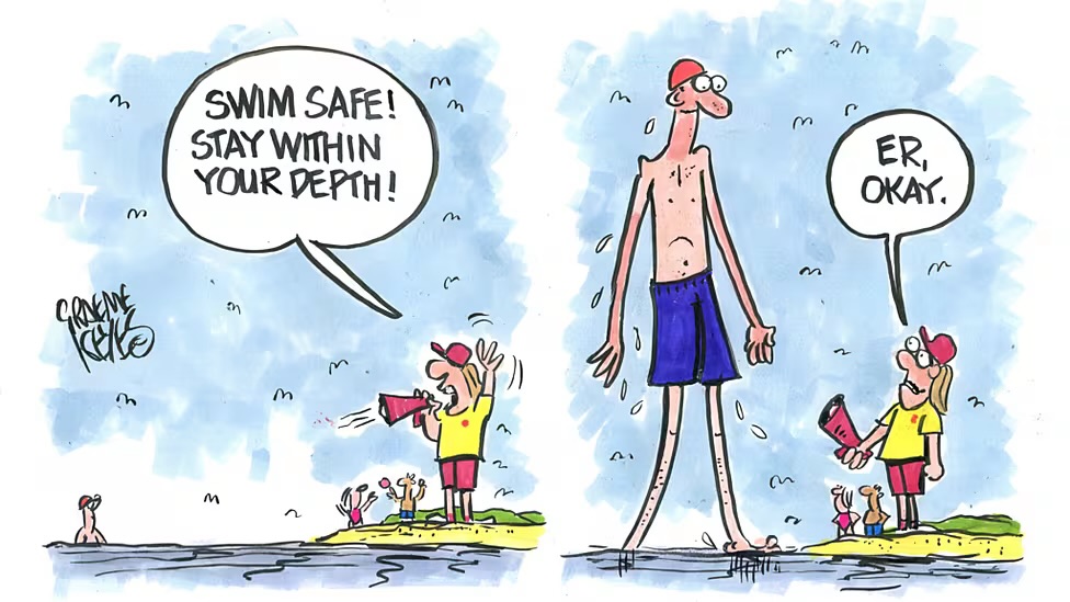 Water Safety Campaign Cartoon by Graeme Keyes highlighting the importance of water safety awareness