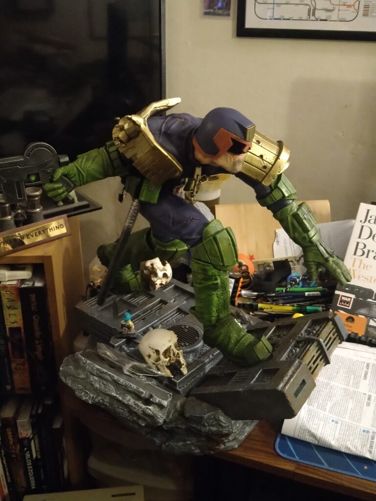 Limited-Edition Judge Dredd 2000 AD Statue by Jock | Photo: Luke Williams