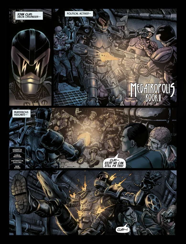 Judge Dredd Megazine 492 | MEGATROPOLIS II by Ken Niemand (Writer) Chris Weston (Artist) Antonietta Saulino (Colourist) Rob Steen (Letterer)