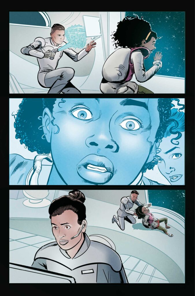 Salvation’s Child graphic novel by Adrian Tchaikovsky, cover by Steve Stone (Cosmic Lighthouse, 2026)