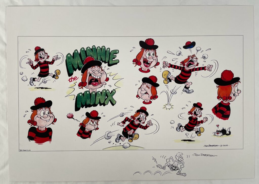 An item from a lot that offers a collection of original artworks and prints for The Beano, Whizzer and Chips etc.., by Tom Paterson, including Minnie the Minx, Sweeny Toddler, circa 1988
