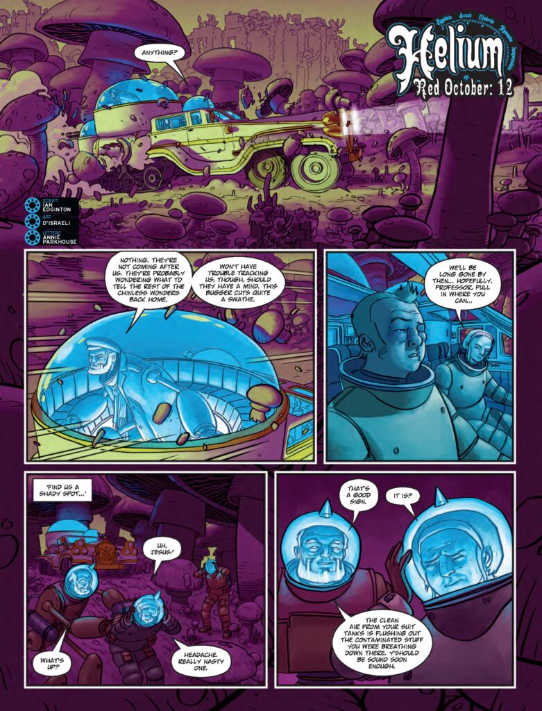 2000AD 2487 - HELIUM // RED OCTOBER
By Ian Edginton (Writer) D'Israeli (Artist) Annie Parkhouse (Letterer)