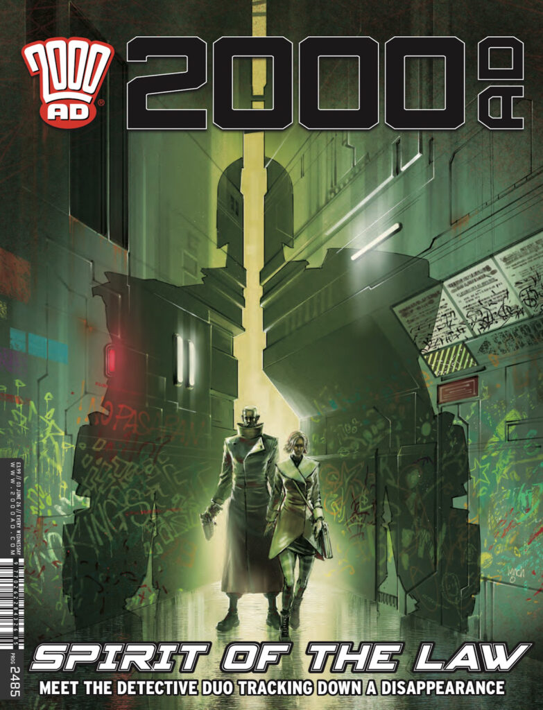 2000AD Prog 2485
Release Date: 3rd June £3.99
Lunar Release Date: 17th June $7.99
Cover: Jake Lynch