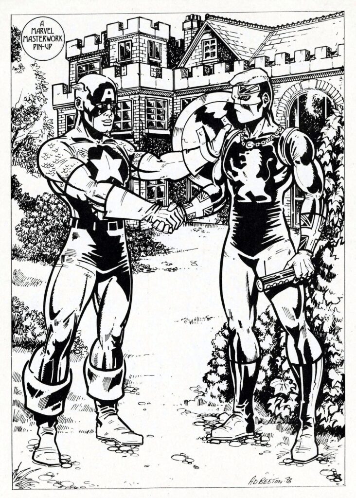 Captain Britain Issue 17 Pin Up by Ade Beeton