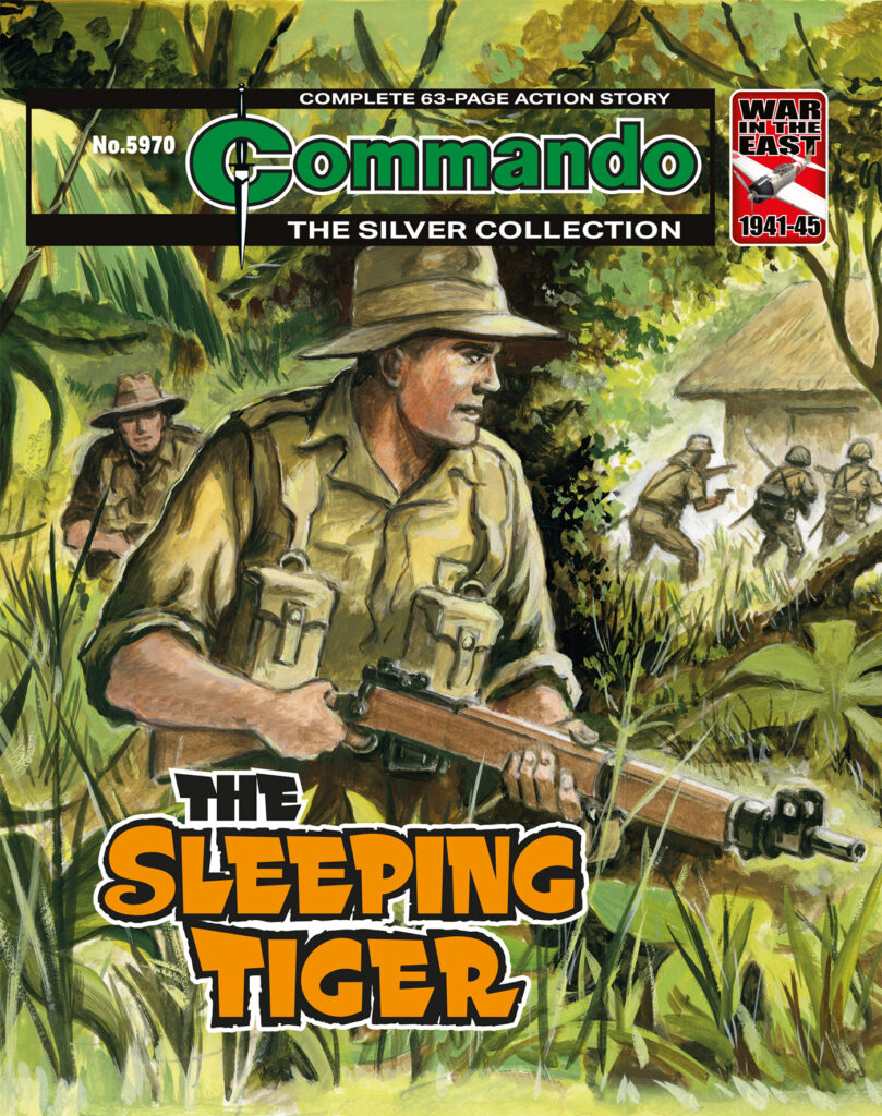 Commando Issue 5970: Sleeping Tiger
Story & Internal Art: Anglo | Cover Art: Philpott
First published 1985 as No. 1874