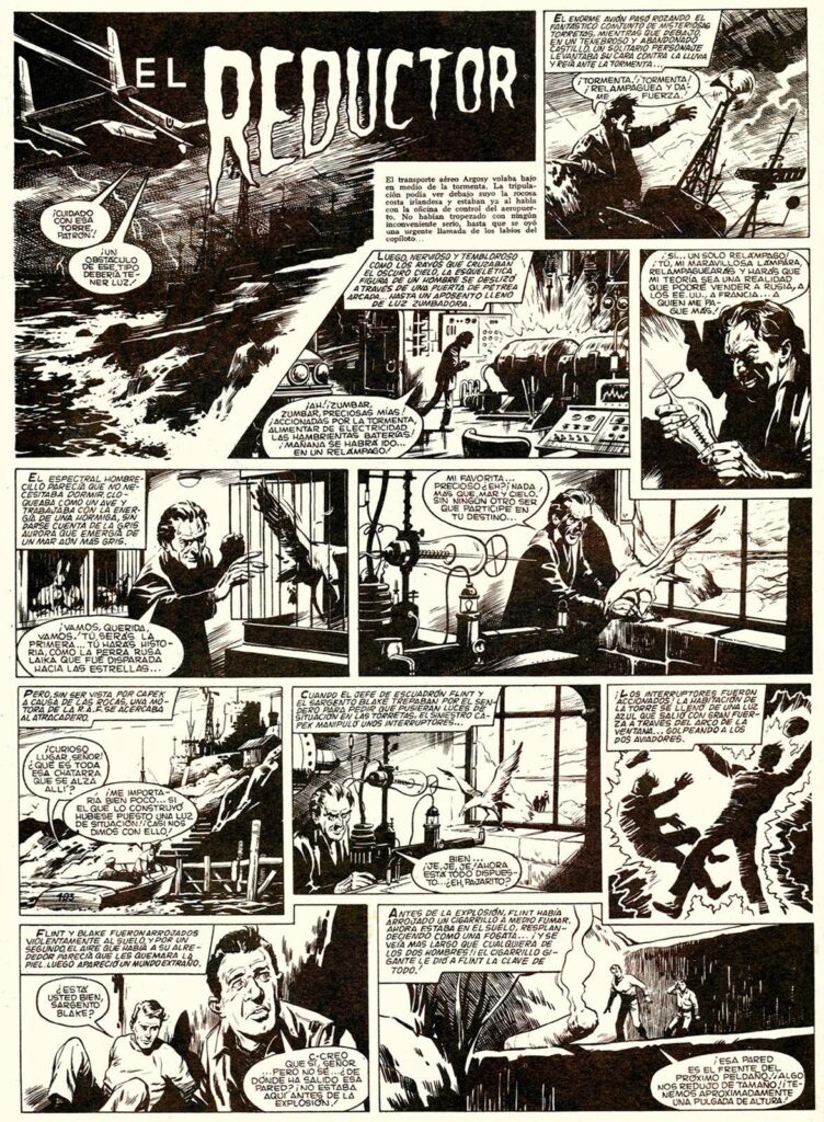The opening page of "The Shrinker" as "El Reductor", in Spanish