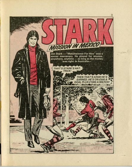 The opening page of Football Picture Story Issue One, featuring Stark