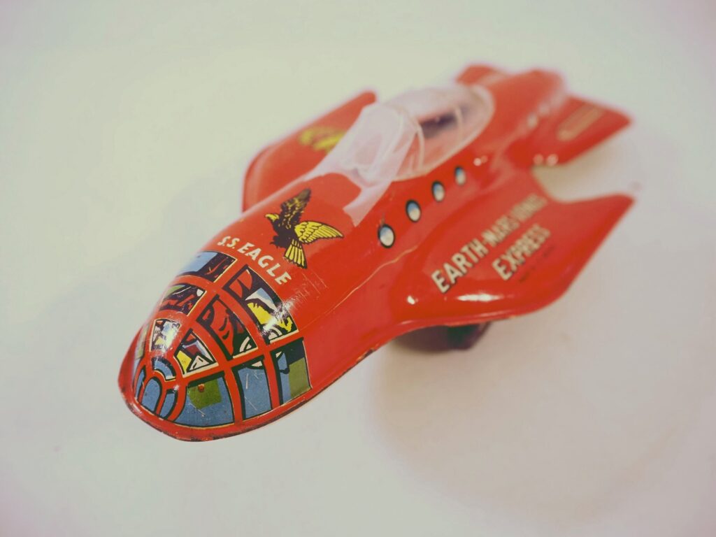 Mettoy Dan Dare Spaceship Eagle friction tinplate toy