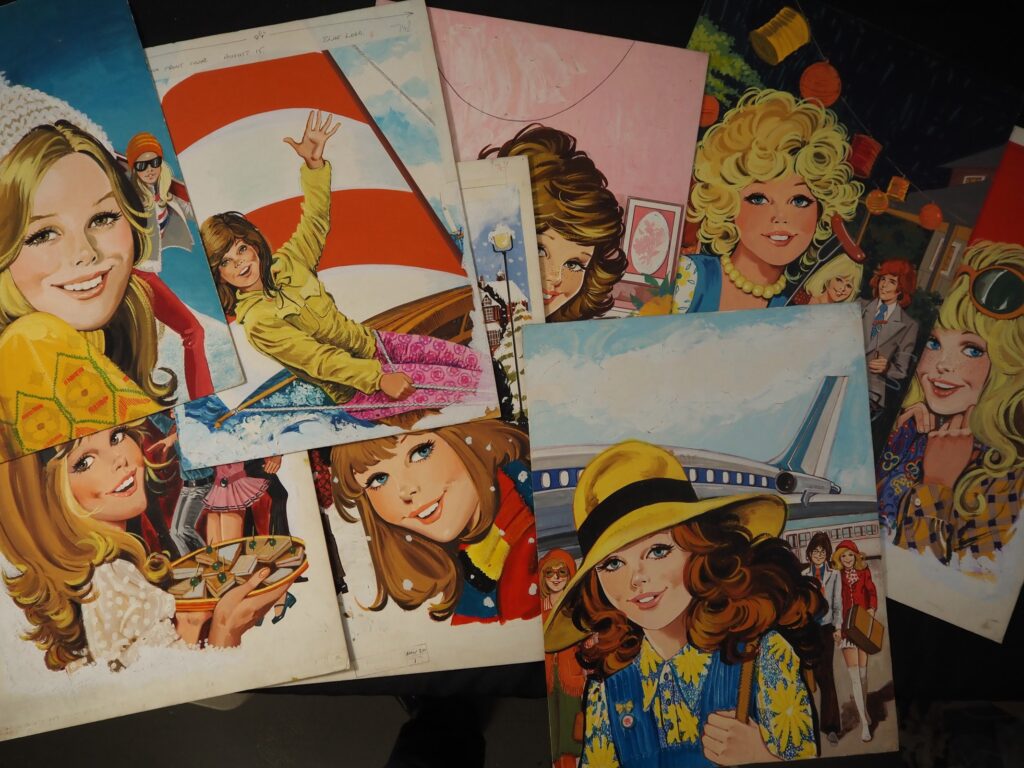 A portfolio containing eight pages of original colour cover art for Tina and Princess Tina, gouache on board, various artists - VG (8)