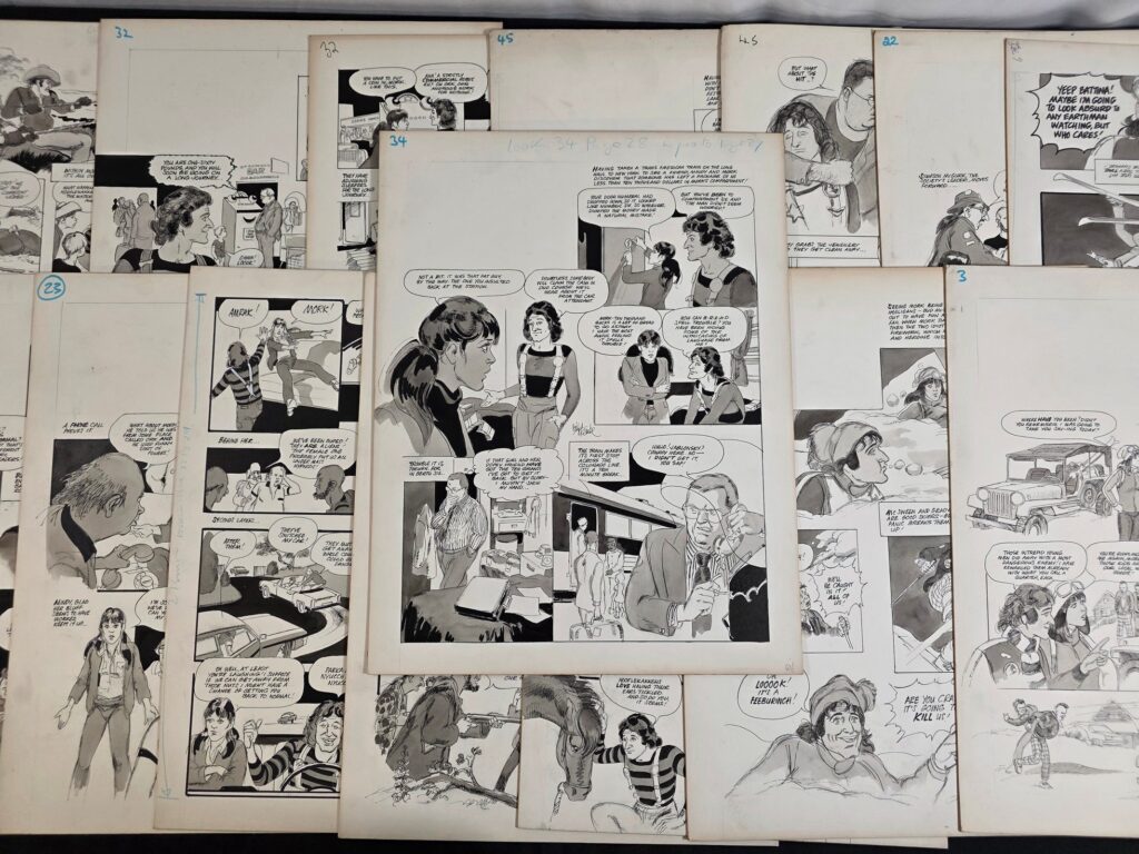 MORK AND MINDY - A group of original comic book art pages featuring MORK and MINDY comic strips, from LOOK-IN magazine, circa 1980/1981 - artist Bill Titcombe (15)