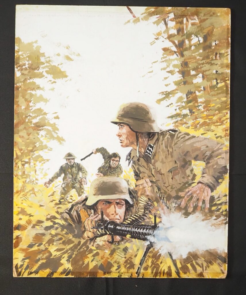 War Picture Library original colour comic cover art, gouache on board for No. 888 October 1973. "Rebel Leader", artist unknown, possibly Graham Coton, 48 x 38cm approx - VG