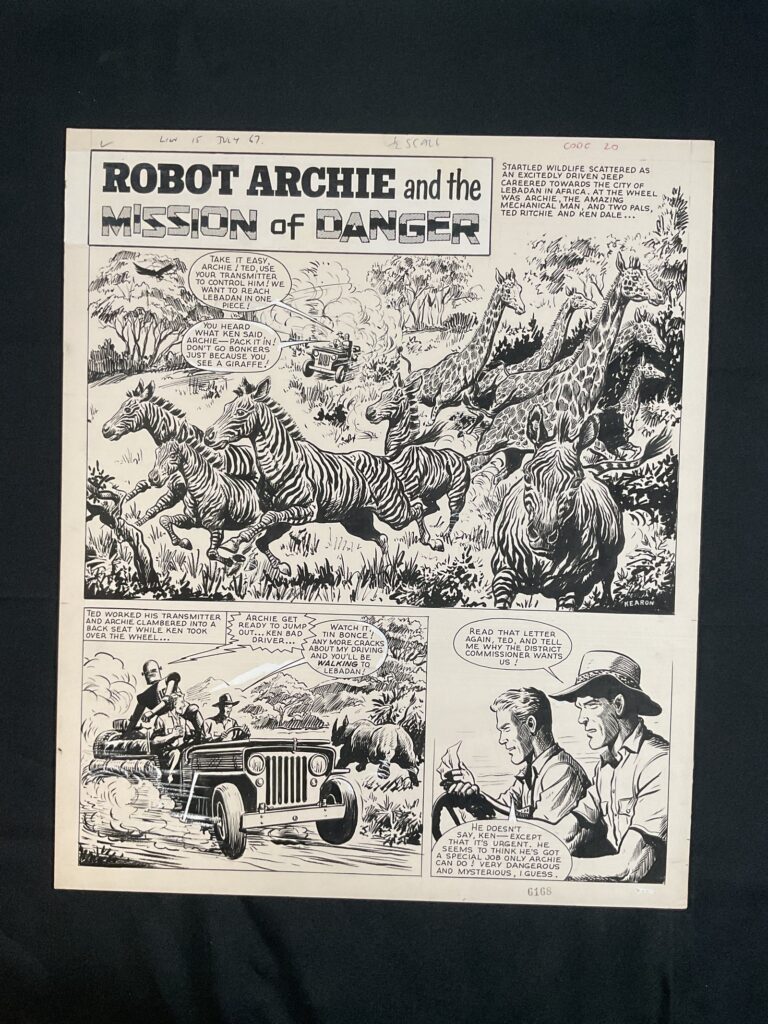 "Robot Archie" for Lion, cover dated 15th July 1967, by Ted Kearon