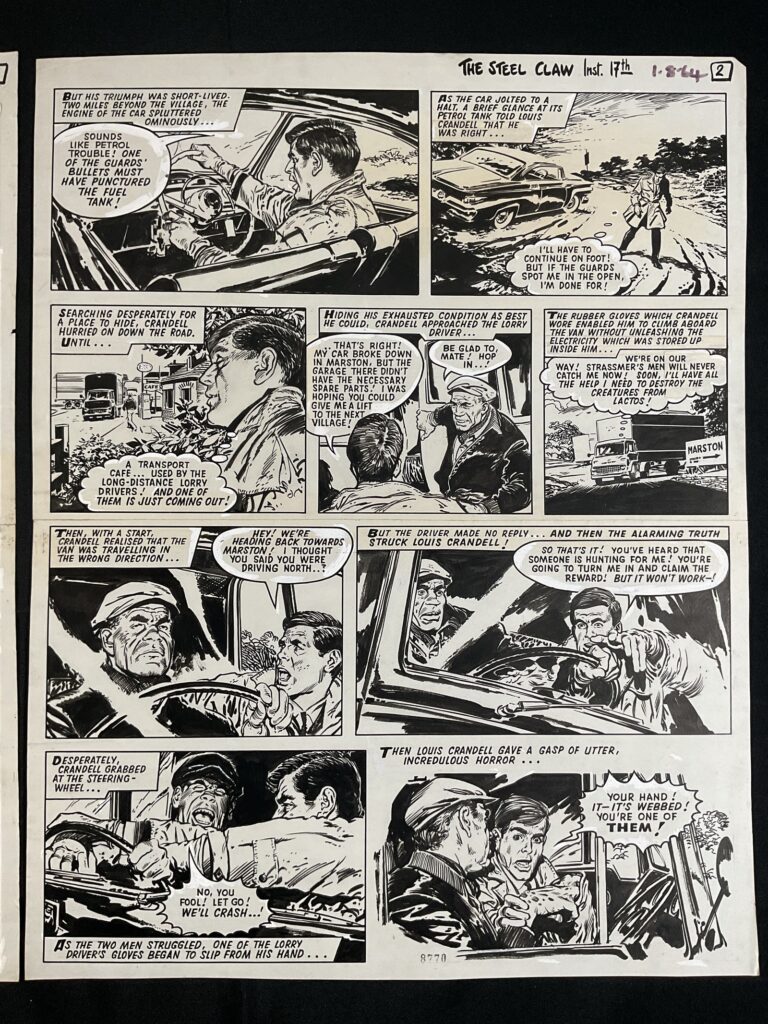 "The Steel Claw" for Valiant cover dated 1st August 1964, by Jesus Blasco