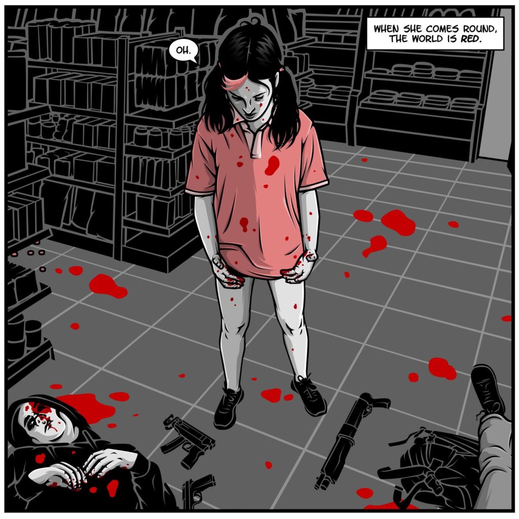 April Gray by Luke Cooper (Markosia 2026) - Sample Art