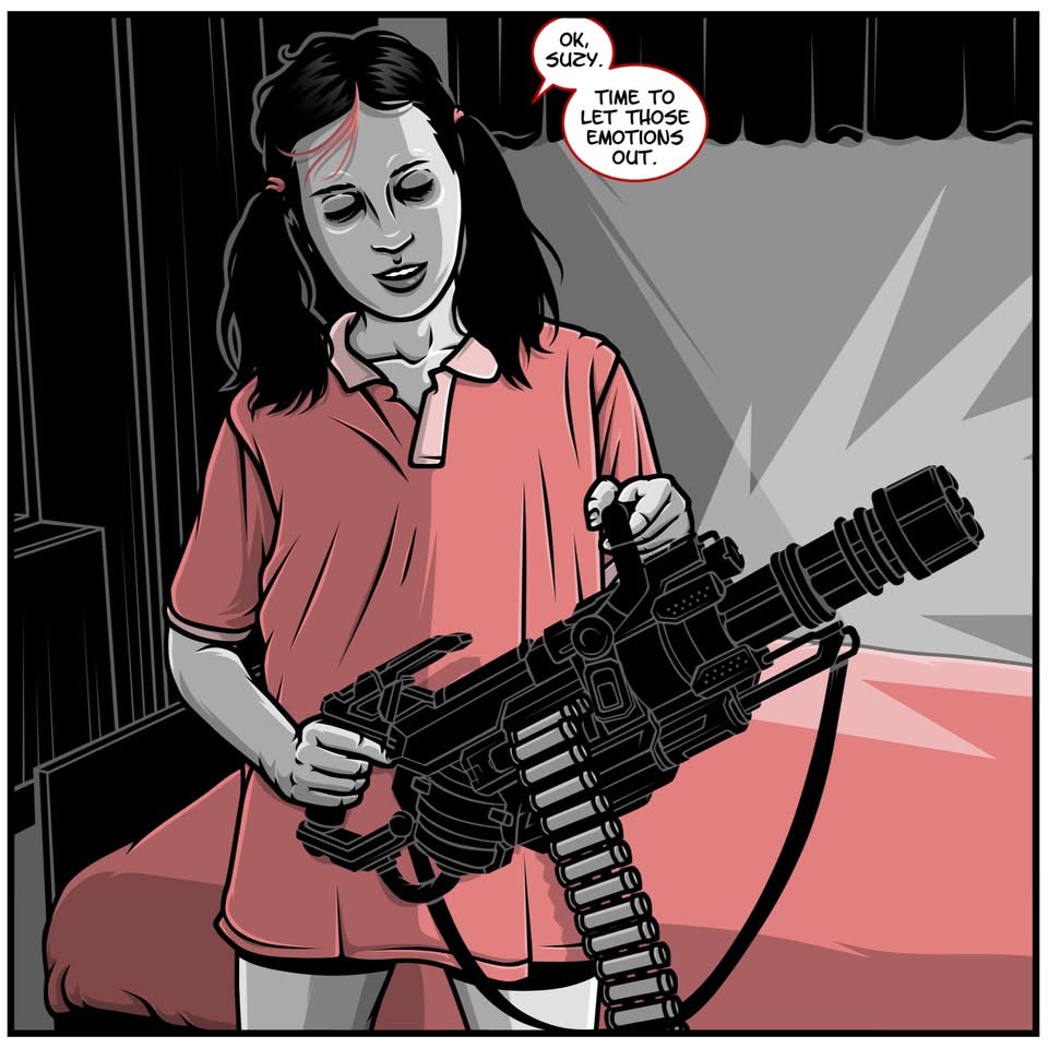 April Gray by Luke Cooper (Markosia 2026) - Sample Art