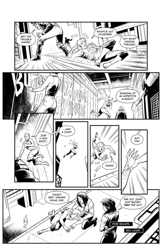Paradise Towers: Unalive The Universe by Sean Mason and Silvano Beltamo - Preview page, not yet coloured…