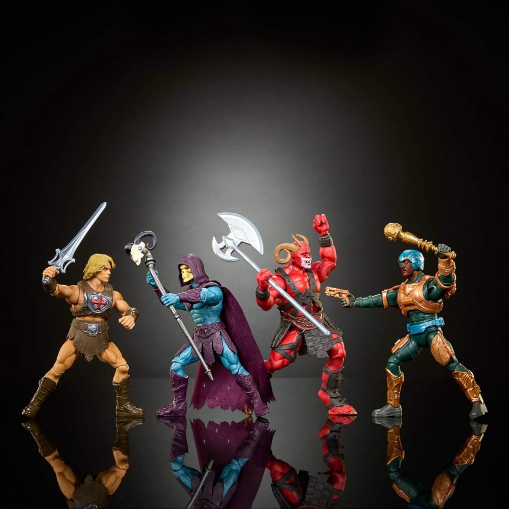 Masters of the Universe Action Figure Toy 4 Pack, 5.5 Inch 2026 Movie Accurate with 1 Exclusive, 14 Posable Joints, Galitzine Elba Björnsson, JKJ33