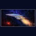 Vice Press Star Trek: The Next Generation - Ready Room Enterprise D Painting | Art By Andrew Probert & Rick Sternbach | Restored By Matt Ferguson | Edition of 500 | 36x18 inches | Hand Numbered Fine Art Lithograph | Poster - £39.99 / Approx $55 | Framed - £109.99 / Approx $150