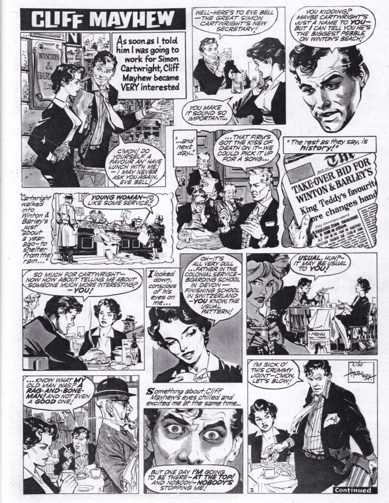 Cliff Mayhew, art by Jim Holdaway, published in Woman’s Mirror