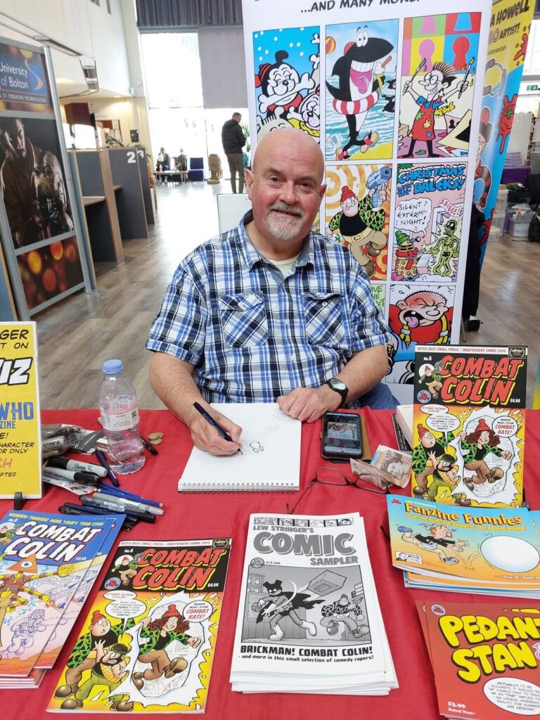 Lew Stringer At Sale Comic Con, 8th June 2024.
