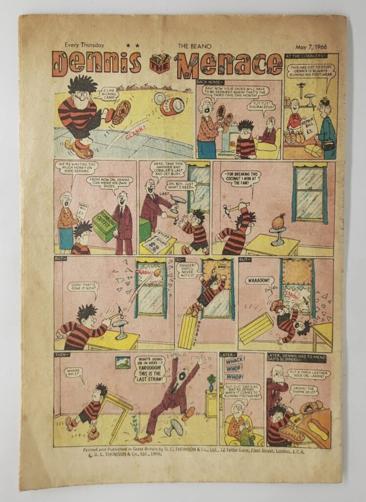 The Beano – No. 1242, cover dated 7th May 1966 - Dennis the Menace