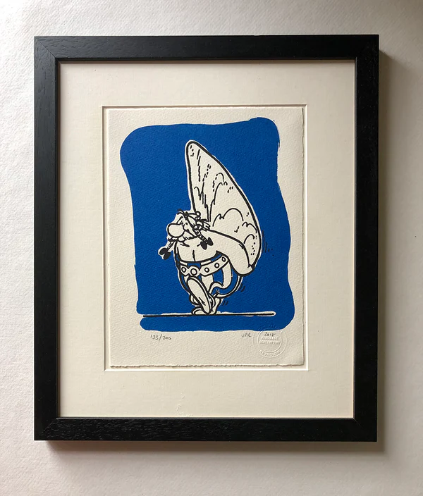Asterix Print by John Patrick Reynolds - Obelix Carries His Menhir Behind His Back