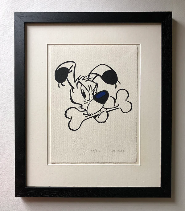 Asterix Print by John Patrick Reynolds - Dogmatix Chews A Bone - and glares