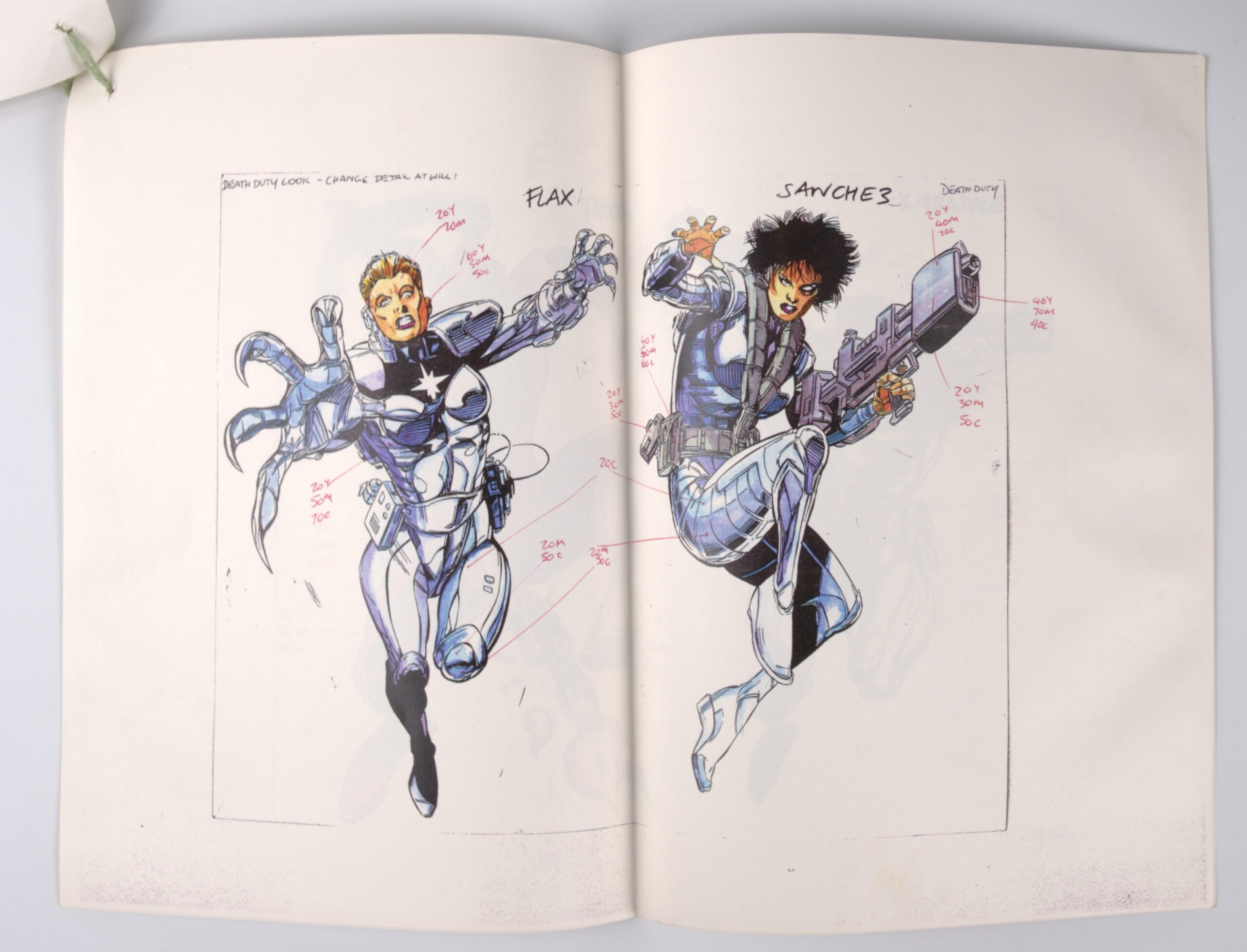 Marvel UK Red Mist 20-20 Character Design - Flax and Sanchez