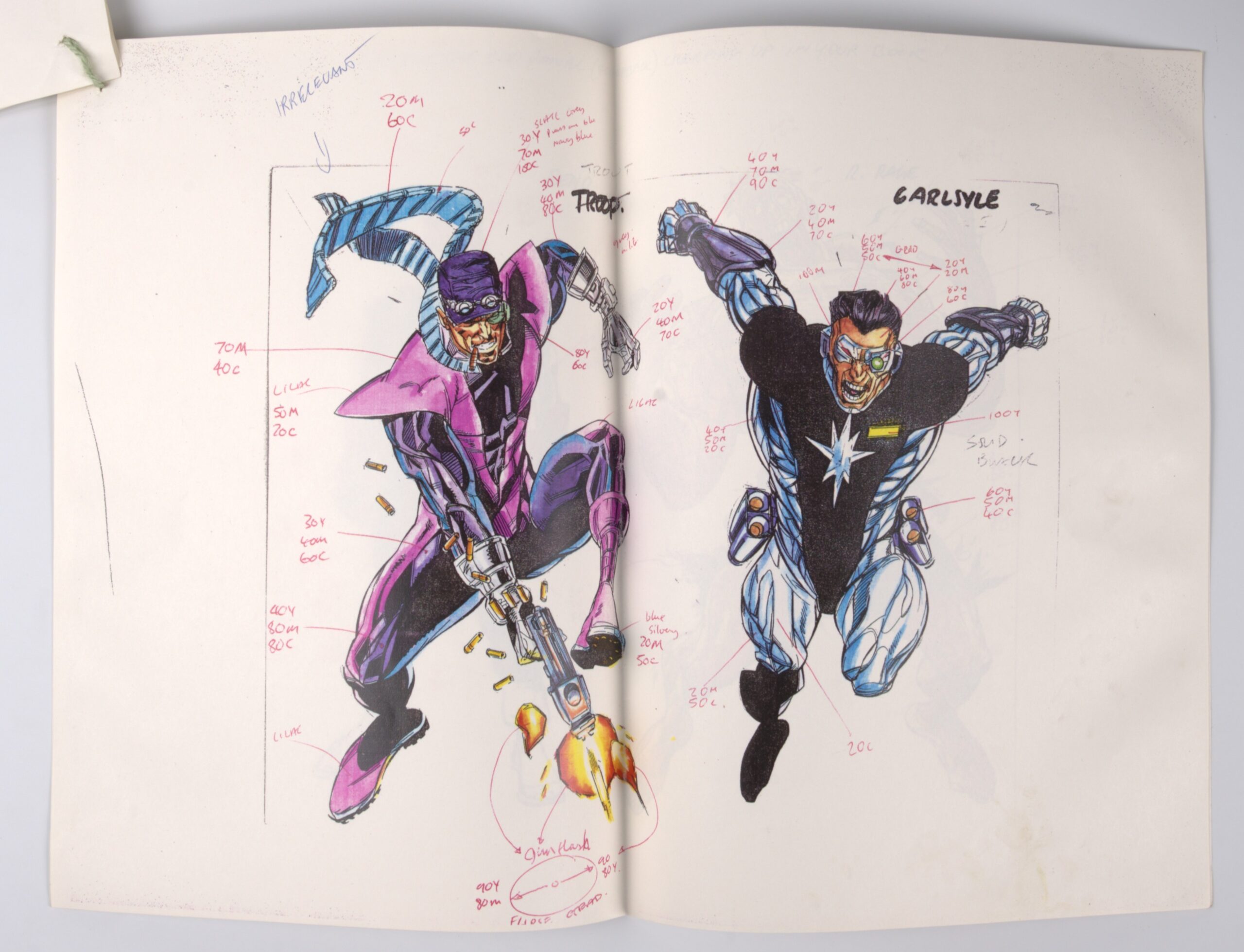 Marvel UK Red Mist 20-20 Character Design - Troop and Carsyle