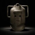 A reproduction Cyberman helmet from 'The Invasion' 1968