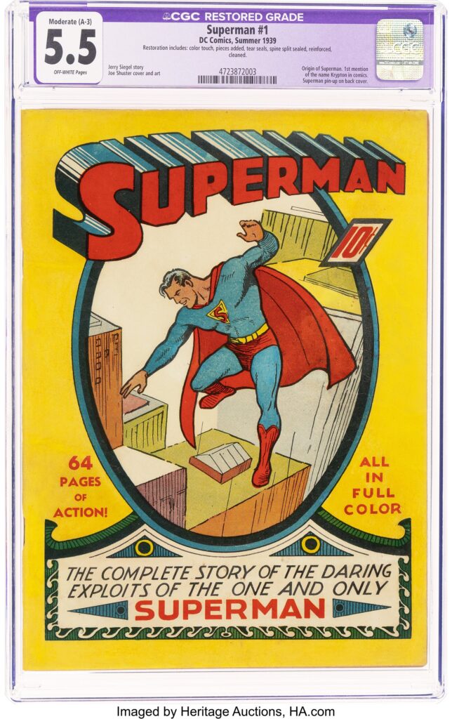 Superman #1 (DC, 1939) CGC Apparent FN- 5.5 Moderate (A-3) Off-white pages