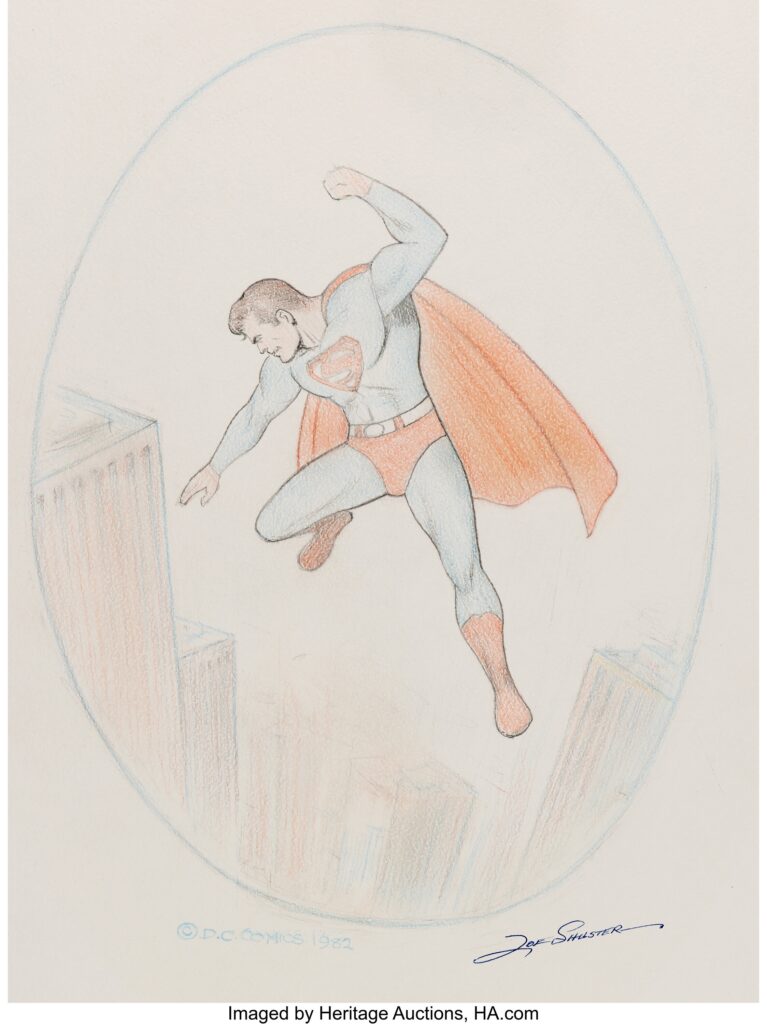 Joe Shuster Superman #1 Cover Re-Creation Illustration Original Art (1982)