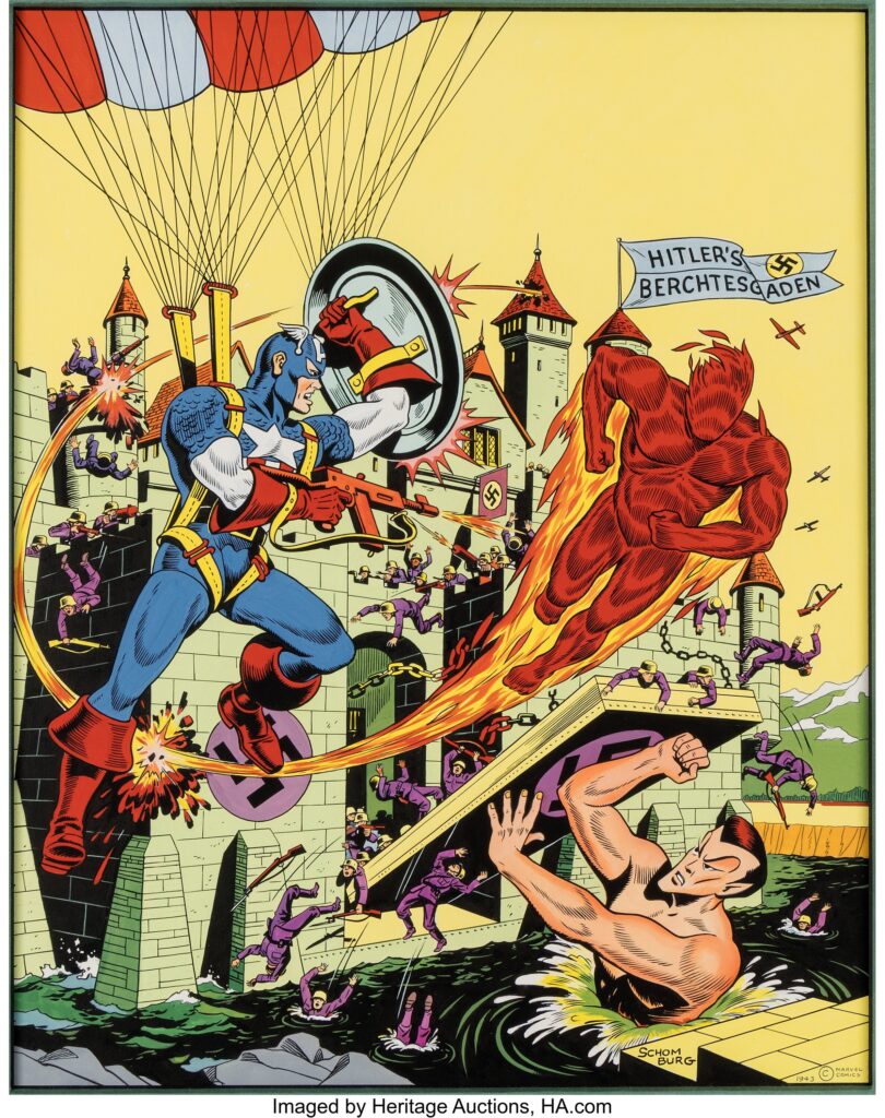 Alex Schomburg All Select Comics #1 Cover Re-Creation Painting Original Art (undated)