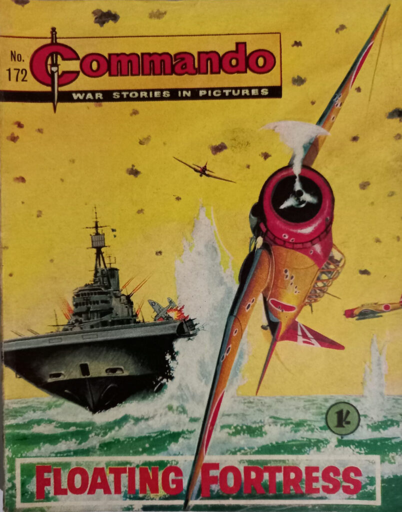 Commando 172: Lone Eagle, published in 1965, written by Sydney J. Bounds, cover by Ken Barr, internal art by Sandy James