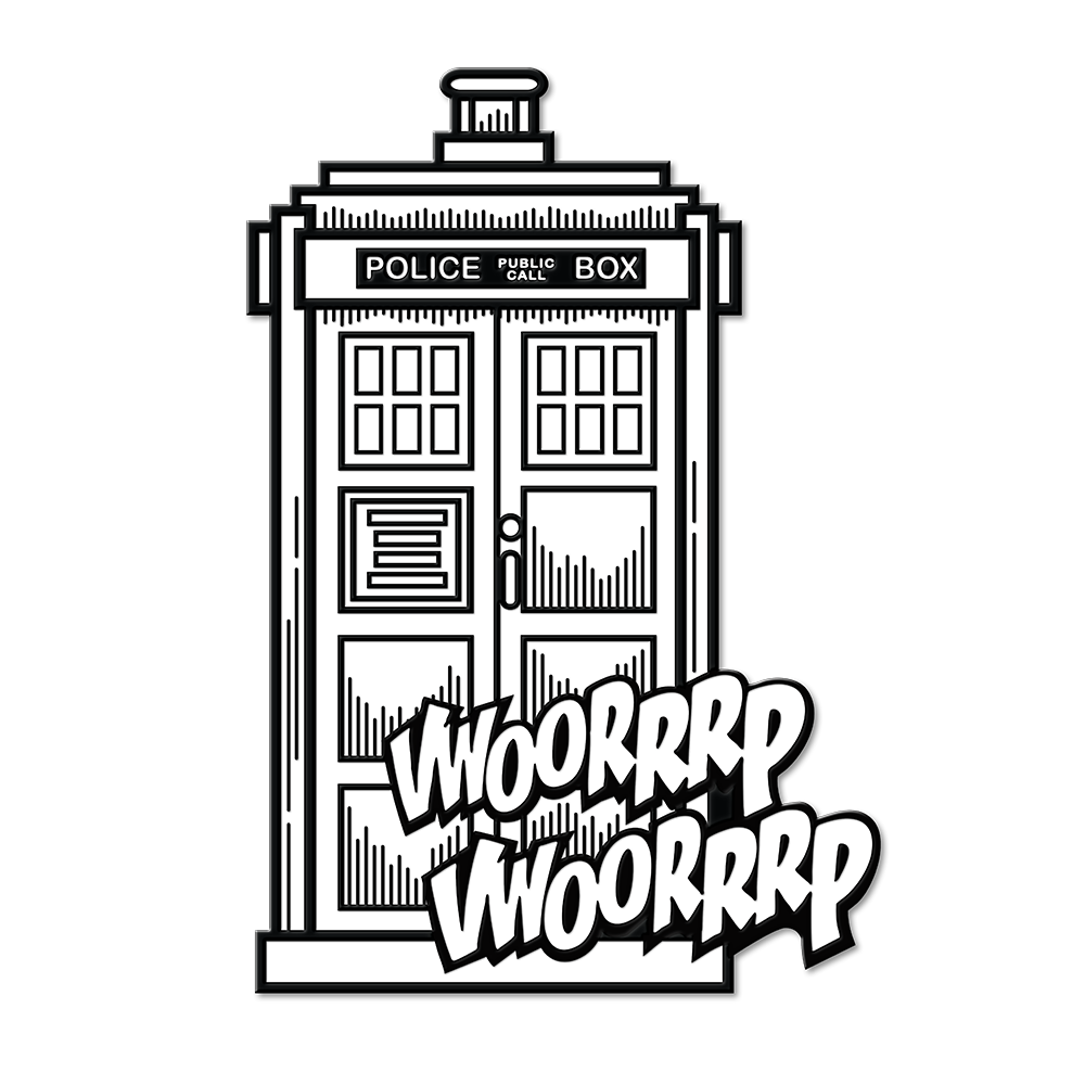 Titan Entertainment "TARDIS "Endgame" pin based on Martin Geraghty's design