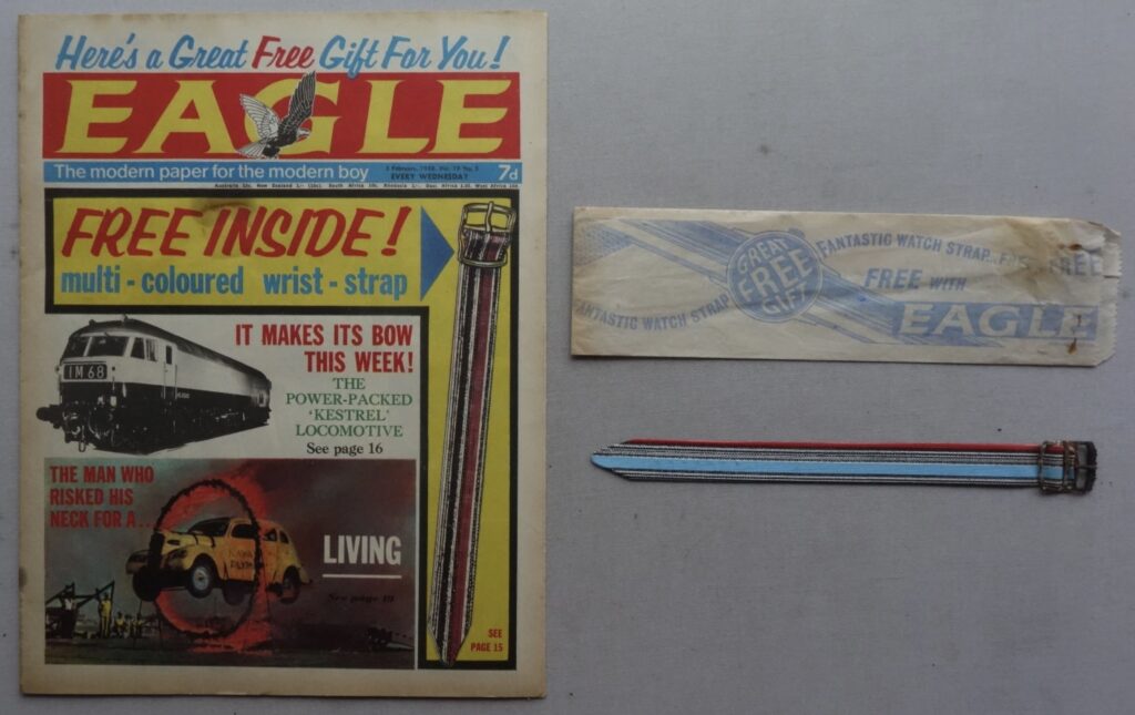 EagleVolume 19 No. 5 cover dated 3rd February 1968 With Free Gift Multi-Coloured Wrist-Strap