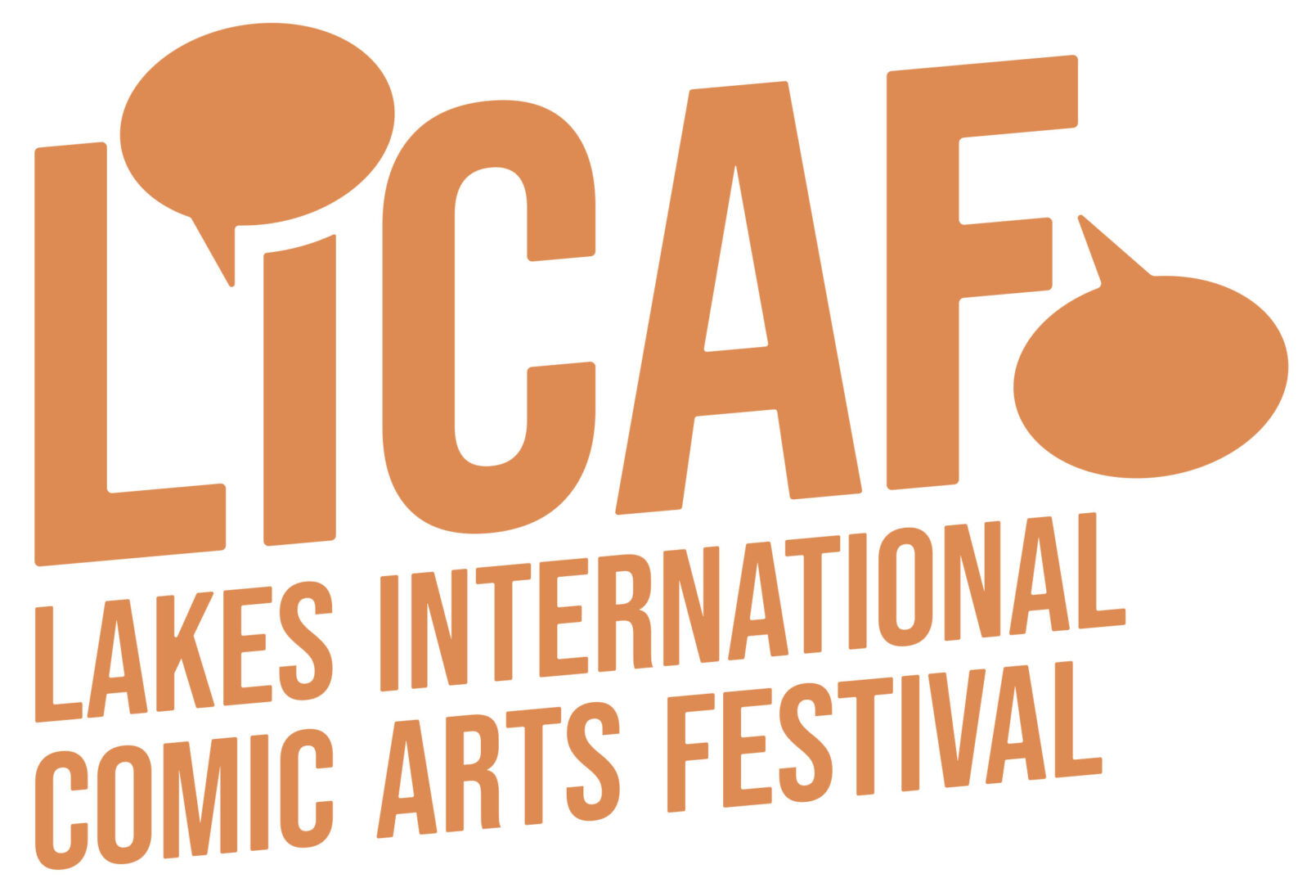 LICAF Logo Lakes International Comic Art Festival (Orange, Final)