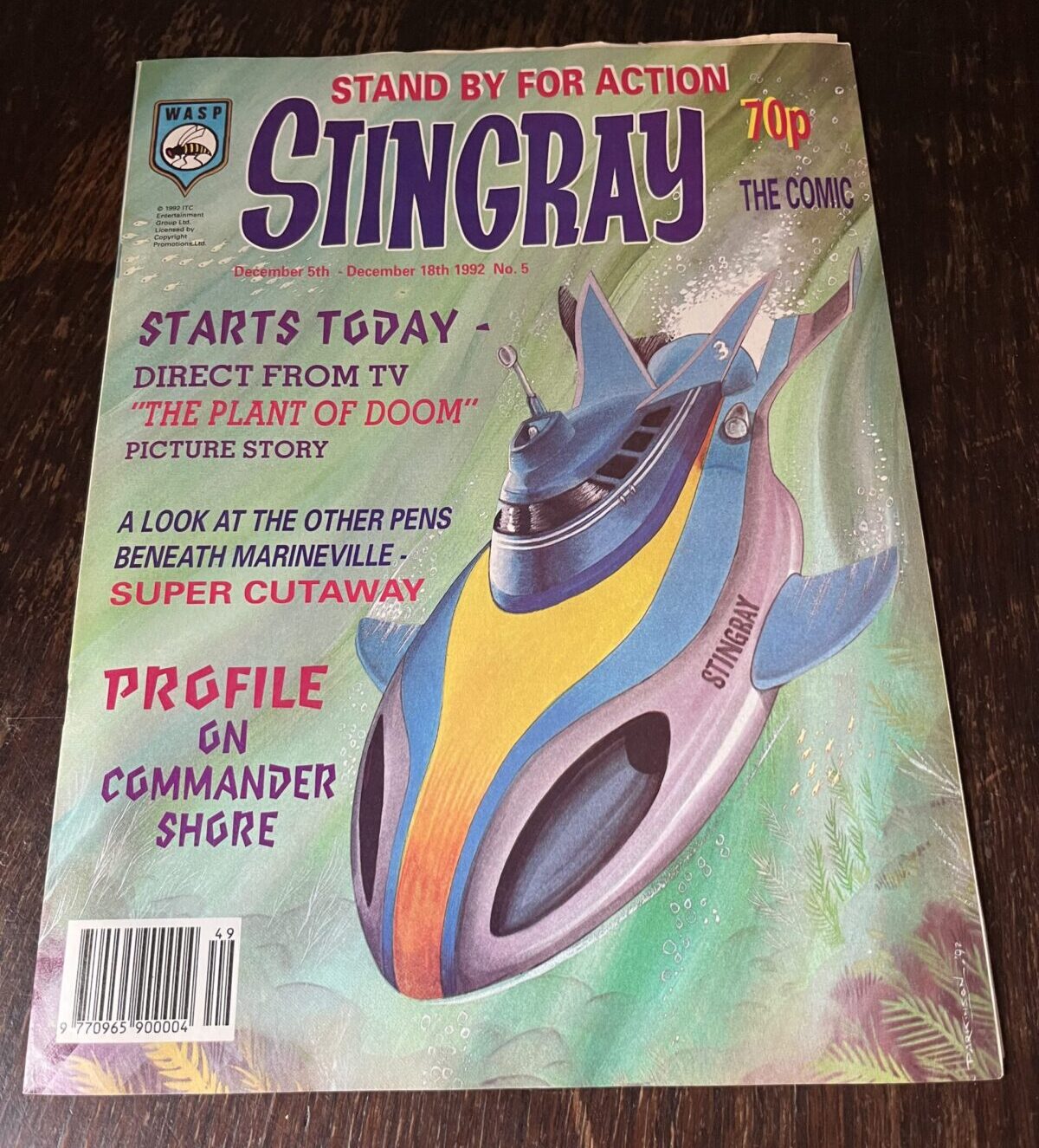 Stingray: The Comic cover dated December 18th 1992