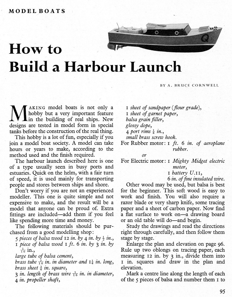 How to Build a Harbour Launch - Eagle Book of Hobbies 1958 - Page One