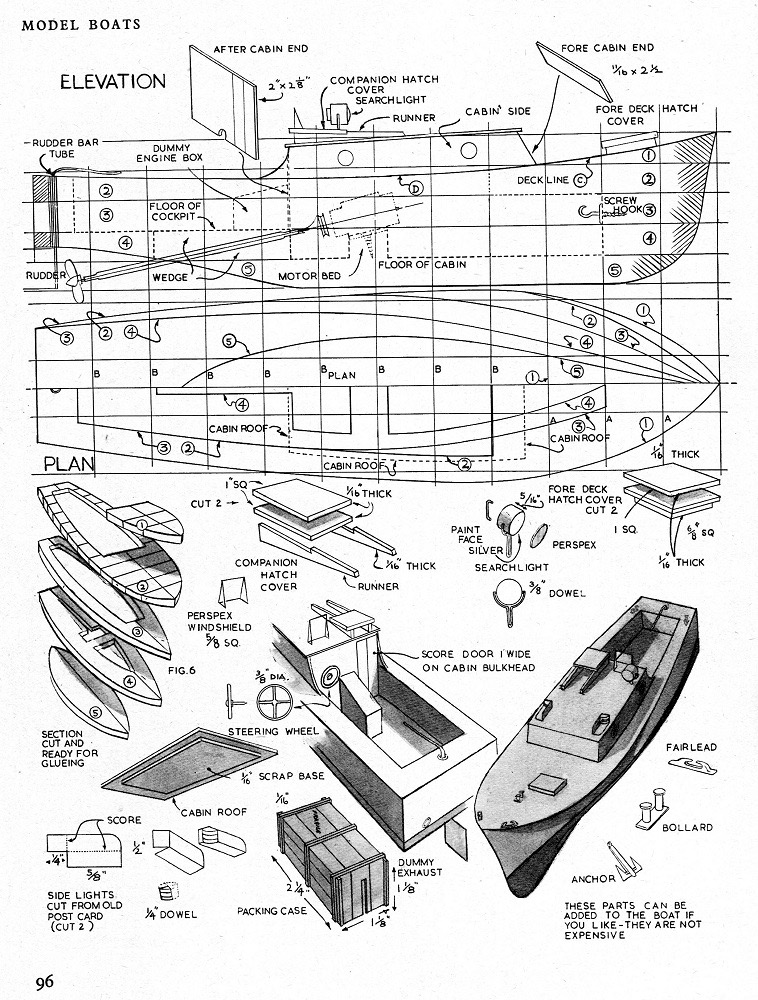 How to Build a Harbour Launch - Eagle Book of Hobbies 1958 - Plans