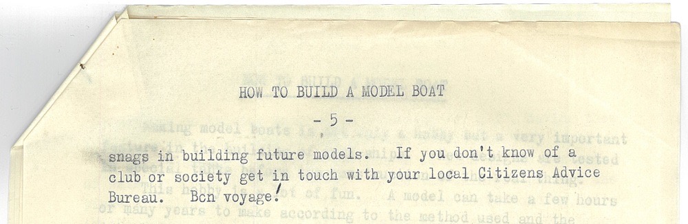 How to Build a Harbour Launch by Bruce Cornwell - Eagle Book of Hobbies 1958 - Script Sign Off