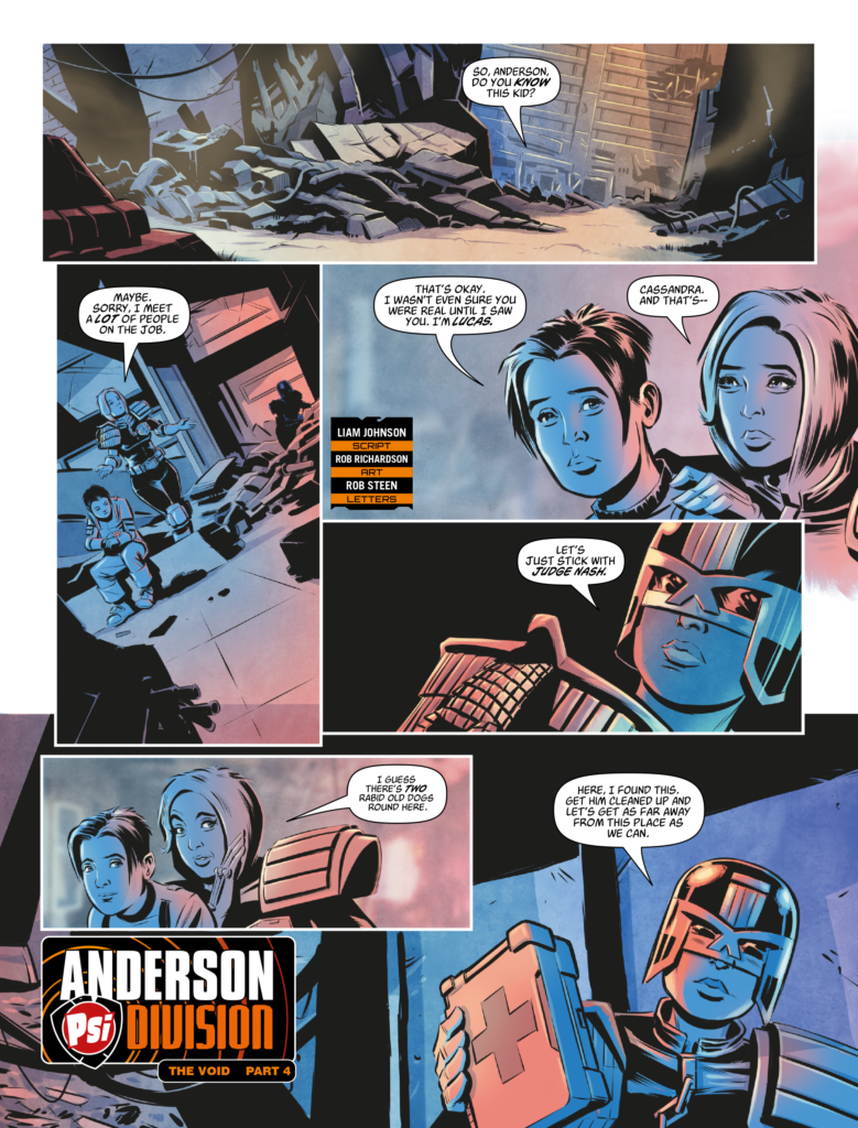 2000AD Prog 2491 - JUDGE ANDERSON // THE VOID
By Liam Johnson (Writer) Rob Richardson (Artist) Rob Steen (Letterer)