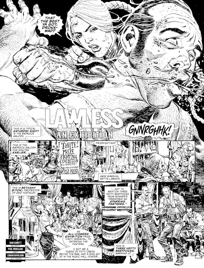 Judge Dredd Megazine 494 - LAWLESS // AN EXHIBITION
By Dan Abnett (Writer) Phil Winslade (Artist) Simon Bowland (Letterer)