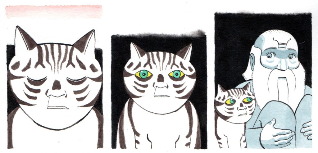 Out of the Frying Pan and Into the Frying Pan: St. Jerome, a Cat and the 7 Circles of Hell by Edward Taylor - Sample Art
