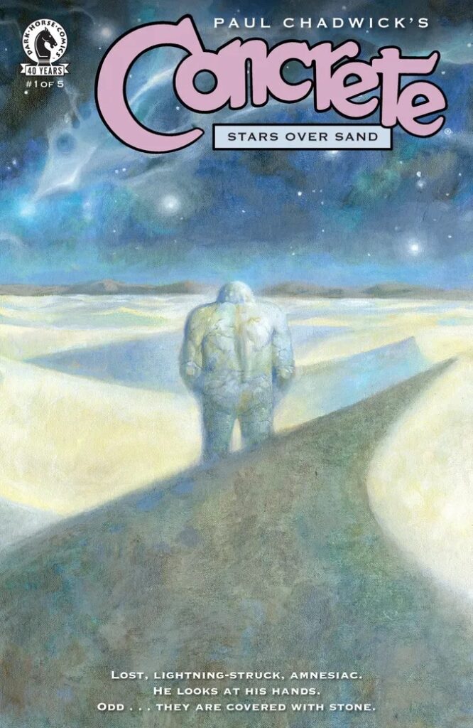 Concrete: Stars over Sand #1 by Paul Chadwick. A wraparound cover with a surprise on the back…