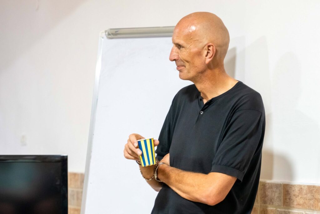 Chris Rose from Amos Trust one of the main project supporters, at Qusasat 2026. Photo: Power Group