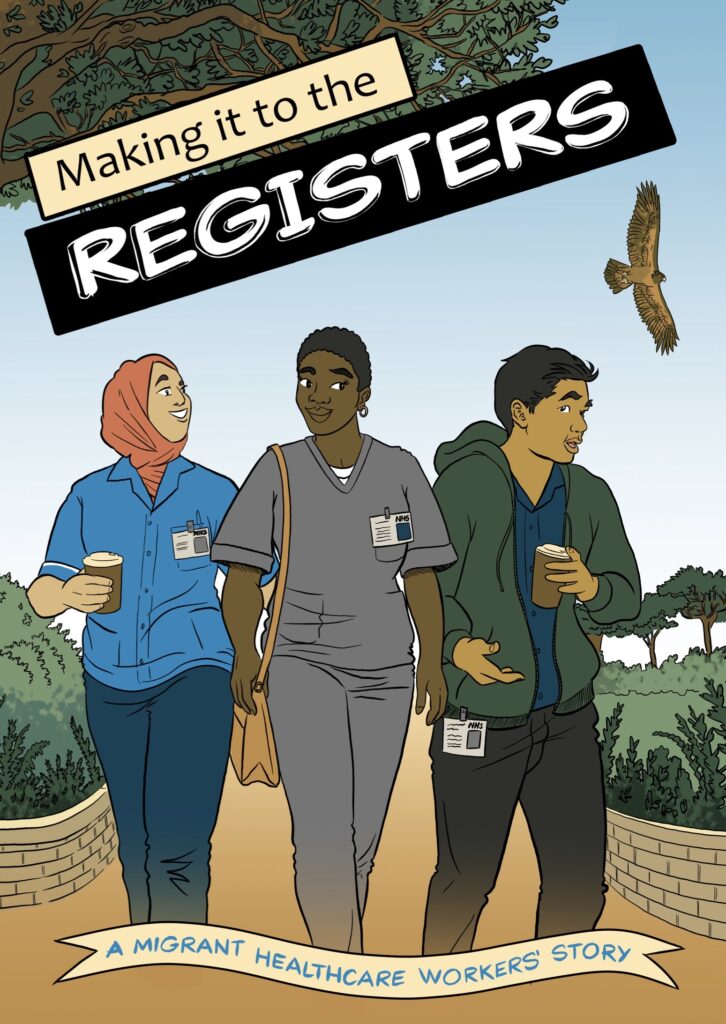 “Making it to the Registers: A Migrant Healthcare Worker’s Story” by Hugh Goldring, Nicole Marie Burton, Marie-Andrée Jacob, Priyasha Saksena, Nasreen Ali, Amrita Limbu, Britzer Paul Vincent Paul Raj, and Rukia Saleem from White Rose Libraries; funded by AHRC (Arts & Humanities Research Council), University of Leeds