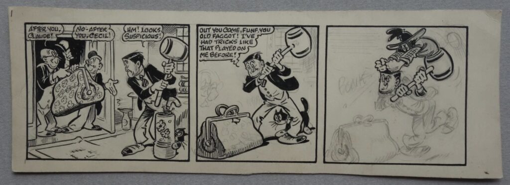 Radio Fun comic 1940s Roy Wilson Preliminary Artwork featuring comedian Tommy Handley
