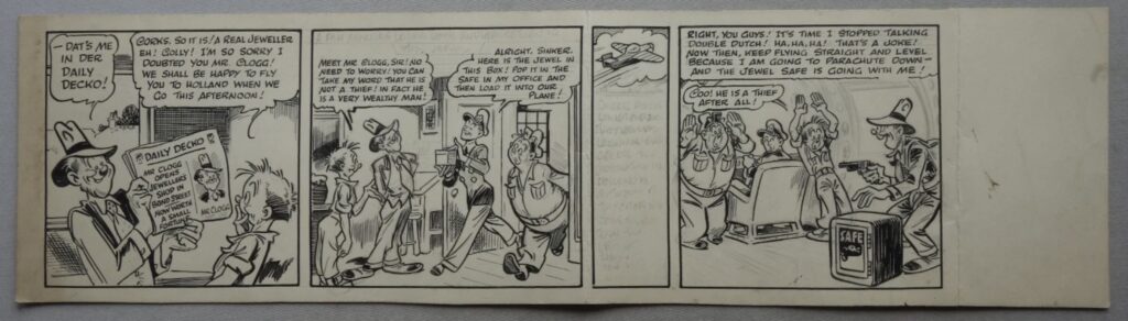 Wonder comic c1940s Roy Wilson Preliminary Artwork Hook Line Sinker Daily Decko